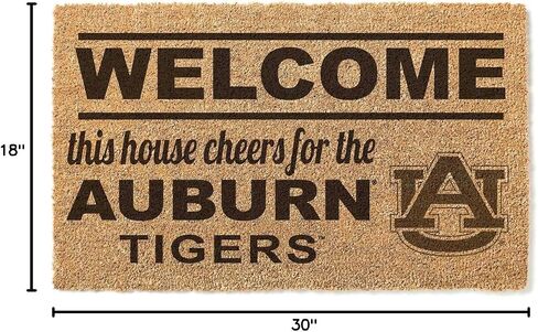 KH Sports Fan Auburn Tigers Welcome Coir Doormat, 18x30 Inches, Tigers Outdoor Rug; Display Your Team Spirit with This Unique Auburn Tigers Doormat in Saudi Arabia