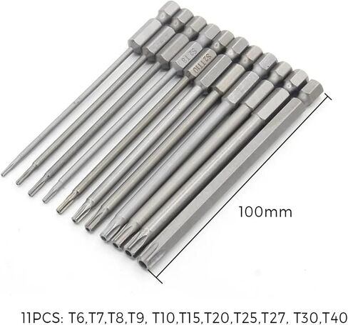 تمثل أمن التثبيت المثلث عن البراغي المطبخ رأس البراغي مسطح 1/4 بوصة السداسي بتات 11pcs (11pcs 150mm) in Saudi Arabia
