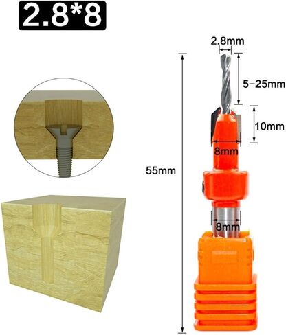 8mm Shank HSS Countersink Router Bit Screw Extractor Remon Demolition 1Pcs(3.2 x 8) in Saudi Arabia