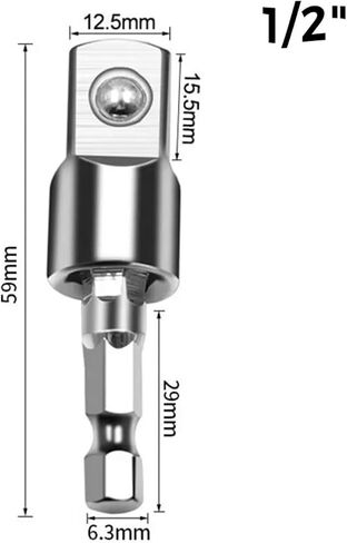360° Electric Drill Air Screwdriver Sleeve Universal Adapter Hex Handle 1Pcs(0.5 inch) in Saudi Arabia
