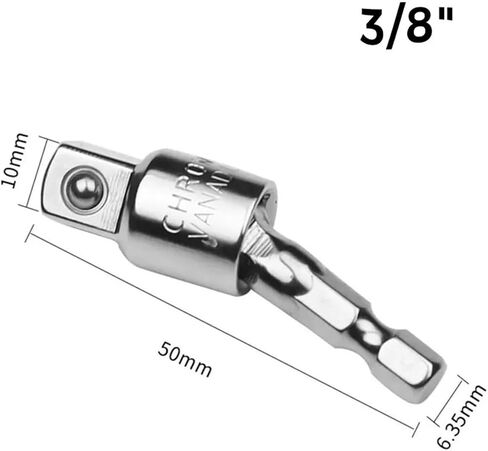 360° Electric Drill Air Screwdriver Sleeve Universal Adapter Hex Handle 1Pcs(0.5 inch) in Saudi Arabia