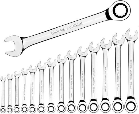 8-24mm Fix Head Ratcheting Wrench 72-Tooth Ratchet Spanner Chrome Vanadium Steel 1Pcs(12mm) in Saudi Arabia