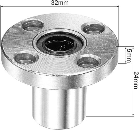 LMF8UU 8mmx15mmx24mm Round Flange Linear Motion Bushing Ball Bearing 1Pcs in Saudi Arabia