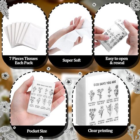 yinder 60 pack christian facial size size facial مع محفظة آية الكتاب المقدس ، والسفر ، والجيب ، وحجم السفر 3 حزم الأنسجة الفردية لحفل التخرج من الزفاف (الآية الكتابية) in Saudi Arabia