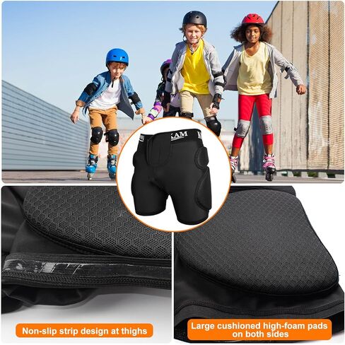 شورتات وركك الأطفال مع وسادات إيفا سميكة ، وحماية وسادة عظمة سيليكون على مستوى CE للتزلج على التزلج على التزلج على التزلج على التزلج على التزلج على التزلج على التزلج in Kuwait