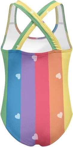 Girls One Piece Swimsuits Teens Sleeveless Back Cross Strap Bathing Suit Kids Quick Dry Cute Beach Swimwear(5-14) in Saudi Arabia