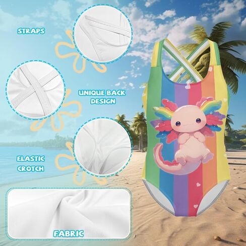 Girls One Piece Swimsuits Teens Sleeveless Back Cross Strap Bathing Suit Kids Quick Dry Cute Beach Swimwear(5-14) in Saudi Arabia