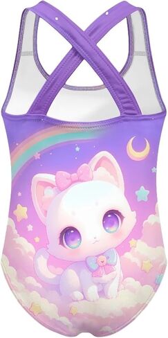 Girls One Piece Swimsuits Teens Sleeveless Back Cross Strap Bathing Suit Kids Quick Dry Cute Beach Swimwear(5-14) in Saudi Arabia