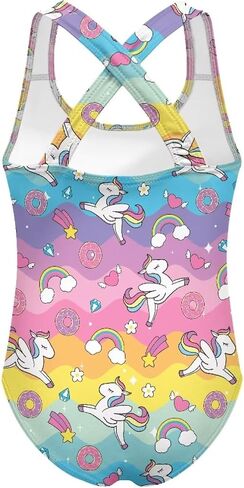 Girls One Piece Swimsuits Teens Sleeveless Back Cross Strap Bathing Suit Kids Quick Dry Cute Beach Swimwear(5-14) in Saudi Arabia