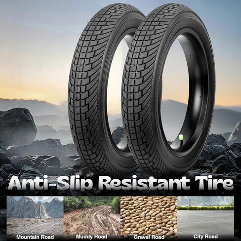 WEEROCK 20 Inch E Bike Tires 20X4.0 Fat Bicycle Tire Foldable Replacement Bicycle Tyre for 20" Snow Bike Tricycle Electric Bike, Black in Saudi Arabia