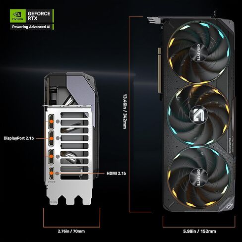 GIGABYTE AORUS GEFORCE RTX 5090 MASTER 32G GRATHS ، نظام تبريد Windforce ، بطاقة فيديو 32 جيجابايت 512 بت ، GV-N5090AORUS M-32GD فيديو in Saudi Arabia