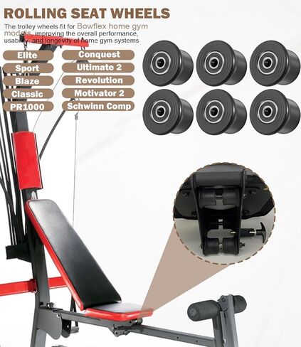 قوس المقعد المنزلق من 6 عبوات لصالح صالة الألعاب الرياضية المنزلية Bowflex ، متوافقة مع Blaze ، Classic ، Elite ، Dotivator2 ، Pr1000 ، Sport ، Conquest ، Ultimate2 ، Schwinn Comp ، Revolution in Kuwait