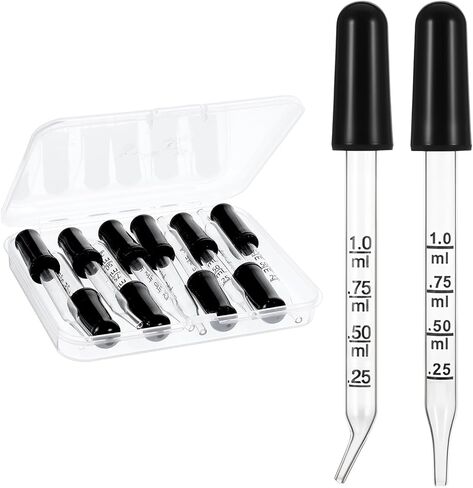 Bremorou 10 Pcs Eye Dropper Glass Pipette Dropper Ear And Eye Bent & Straight Tips Accurate Dose Pipette Measurement Tool Upgrade Super Suction Pipettes For Essential Oils, Feeding, Ear, Lab, H in Saudi Arabia