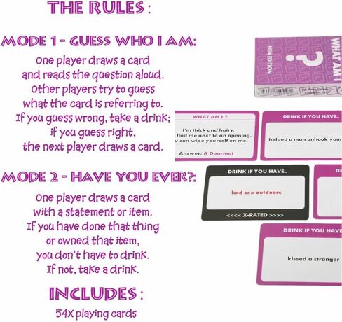 What Am I Drinking Game - Couples Drunk Cards, 54 Date Night Ideas for Drunk Desires,1 Pcs (Red-Couples Edition) in Kuwait