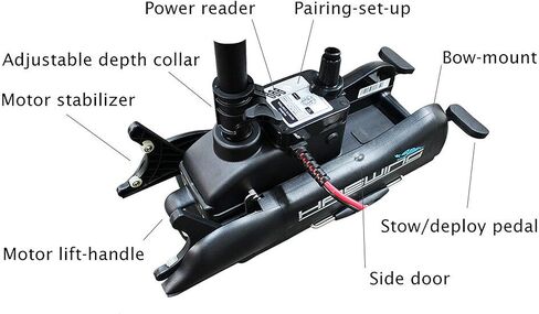 HASWING Electric Trolling Motor – 12V 48" 55lbs Cayman GPS Shaft Bow Mount Portable Fishing Boat Saltwater Freshwater with Wireless Remote and Quick Release Bracket 50736-120B-Q in Saudi Arabia