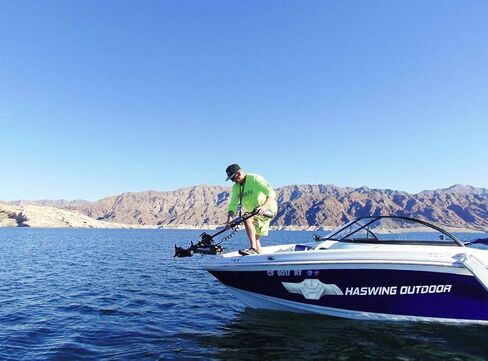 HASWING Electric Trolling Motor – 12V 48" 55lbs Cayman GPS Shaft Bow Mount Portable Fishing Boat Saltwater Freshwater with Wireless Remote and Quick Release Bracket 50736-120B-Q in Saudi Arabia