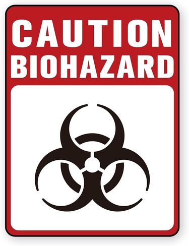 ملصقات Biohazard علامة ， ملصقات مخاطر Biohazard Drable المتينة ذاتية الاستخدام ، ملصقات نفايات سامة لمستشفيات المختبرات والاستخدام الصناعي رمز Biohazard العالمي 5.1 "× 3.9" in Saudi Arabia