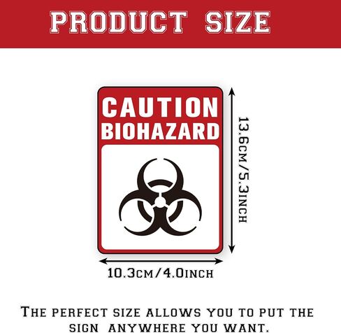 ملصقات Biohazard علامة ， ملصقات مخاطر Biohazard Drable المتينة ذاتية الاستخدام ، ملصقات نفايات سامة لمستشفيات المختبرات والاستخدام الصناعي رمز Biohazard العالمي 5.1 "× 3.9" in Saudi Arabia