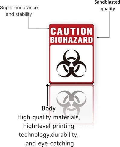 ملصقات Biohazard علامة ， ملصقات مخاطر Biohazard Drable المتينة ذاتية الاستخدام ، ملصقات نفايات سامة لمستشفيات المختبرات والاستخدام الصناعي رمز Biohazard العالمي 5.1 "× 3.9" in Saudi Arabia
