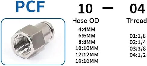 304 Stainless Steel Air Hose Fitting PCF Pneumatic Quick Release Connectors Female Thread M5 1/8 1/4 1/2 Pneumatic Parts(10-02) in Saudi Arabia