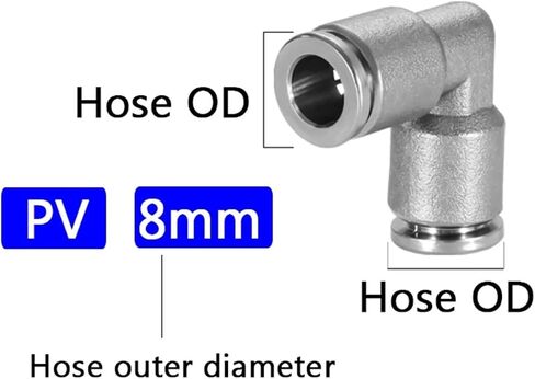 304 Stainless PV Pneumatic Fittings Air Hose Connectors Tube 4mm 6mm 8mm 10mm 12mm Quick Release Fitting Air Coupling(PV10) in Saudi Arabia