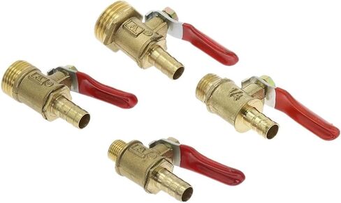 Brass Barbed ball valve 4-12 Hose Barb 1/8'' 1/2'' 1/4'' Male Thread Connector Joint Copper Pipe Fitting Coupler Adapter(1/2 inch,12mm Hose Barb) in Saudi Arabia