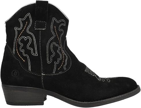 Dingo Womens Daisy Mae Embroidery Round Toe Zippered Casual Boots Ankle Low Heel 1-2" - Black in Saudi Arabia