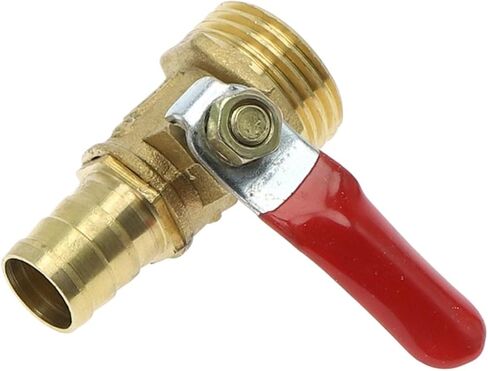 Brass Barbed ball valve 4-12 Hose Barb 1/8'' 1/2'' 1/4'' Male Thread Connector Joint Copper Pipe Fitting Coupler Adapter(1/2 inch,12mm Hose Barb) in Saudi Arabia