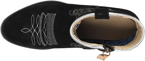 Dingo Womens Daisy Mae Embroidery Round Toe Zippered Casual Boots Ankle Low Heel 1-2" - Black in Saudi Arabia