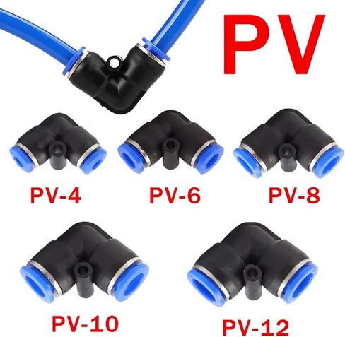 20/50 PCS PV Degree Elbow Pneumatic Quick Fitting Plastic 4mm 6mm 8mm 10mm 12mm Air Parts Pipe Push In Water Quick Connector(PV-4,50 PCS) in Saudi Arabia