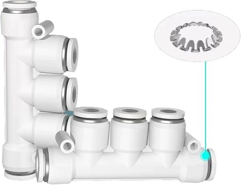 Pneumatic Air Hose Connectors PK 5-ways Fitting 6 8 10 12mm White Premium Adapter Quick Release Connector Pneumatic Accessories(10mm) in Saudi Arabia