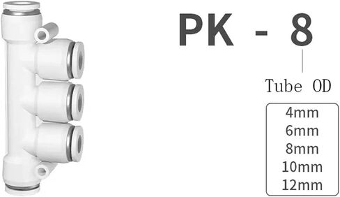 Pneumatic Air Hose Connectors PK 5-ways Fitting 6 8 10 12mm White Premium Adapter Quick Release Connector Pneumatic Accessories(10mm) in Saudi Arabia