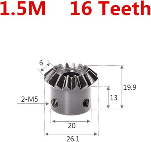 ترس محرك الصلب 2pcs 1.5m أسنان التروس المبللة مع ثقب داخلي تحركية تروس الصلب ثقب المسمار (25 أسنان 15 ملم ثقب) in Saudi Arabia