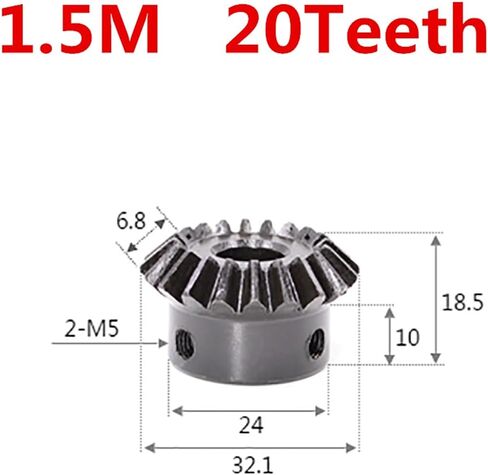 ترس محرك الصلب 2pcs 1.5m أسنان التروس المبللة مع ثقب داخلي تحركية تروس الصلب ثقب المسمار (25 أسنان 15 ملم ثقب) in Saudi Arabia