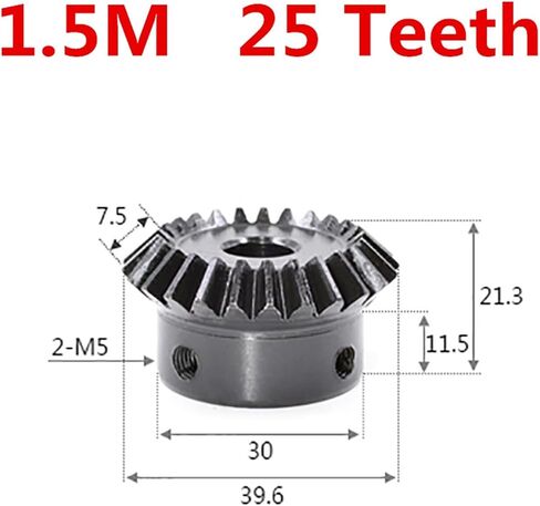 ترس محرك الصلب 2pcs 1.5m أسنان التروس المبللة مع ثقب داخلي تحركية تروس الصلب ثقب المسمار (25 أسنان 15 ملم ثقب) in Saudi Arabia