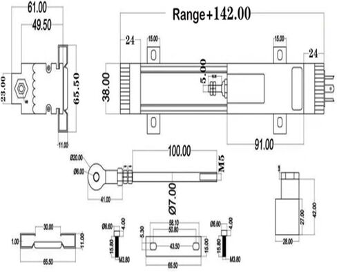 مستشعر الإزاحة الخطي المنزلق 350 مم - 725 مم - A2 / V2 (650 مم) in Kuwait