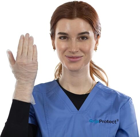 GripProtect Vinyl Exam Gloves | Powder-Free Disposable Gloves | Medical, Food (Small 1,000) in Kuwait