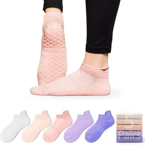 Pilates Socks for Women - Non Slip Grip Socks for Yoga, Barre, Hospital, Barefoot in Saudi Arabia