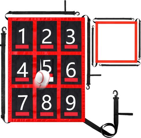 Vinsot 2 Pack Strike Zone Pitching Target for Baseball Net, Numbered Target, Adjustable Baseball Softball Pitching Mat Practice Accuracy Training Throwing Hitting for 6x6, 7x7 or 8x8 Foot Nets in Saudi Arabia