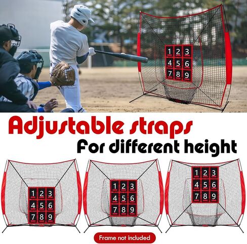 Vinsot 2 Pack Strike Zone Pitching Target for Baseball Net, Numbered Target, Adjustable Baseball Softball Pitching Mat Practice Accuracy Training Throwing Hitting for 6x6, 7x7 or 8x8 Foot Nets in Saudi Arabia