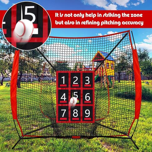 Vinsot 2 Pack Strike Zone Pitching Target for Baseball Net, Numbered Target, Adjustable Baseball Softball Pitching Mat Practice Accuracy Training Throwing Hitting for 6x6, 7x7 or 8x8 Foot Nets in Saudi Arabia