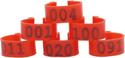 Chicken Leg Rings Pigeon Foot Ring, Diameter 16Mm No Words Leg Ring Chicken Logo Buttoned Foot Ring(100Pcs)(Red) in Saudi Arabia
