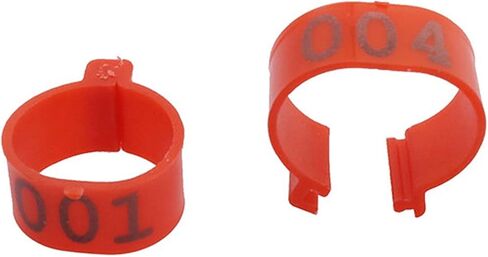 Chicken Leg Rings Pigeon Foot Ring, Diameter 16Mm No Words Leg Ring Chicken Logo Buttoned Foot Ring(100Pcs)(Red) in Saudi Arabia