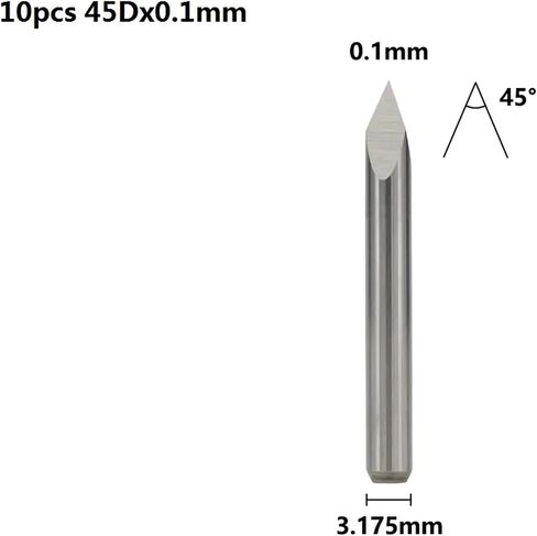 10Pcs 3.175mm Shank 3 Edge PCB Engraving Bit Set 20/30/40/45/60/90 Degrees Tip 0.1 0.2 0.3mm Milling(30Dx0.2mm) in Saudi Arabia