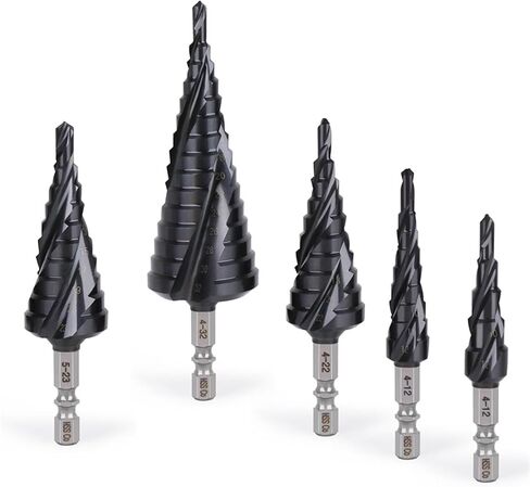 Hex Shank HSS CO M35 حلزوني الأخدود 3 خطوة الحفر خطوة لفتحة فتحة الحديد من الفولاذ المقاوم للصدأ شاهدت 1pcs (4-32 مم) in Saudi Arabia