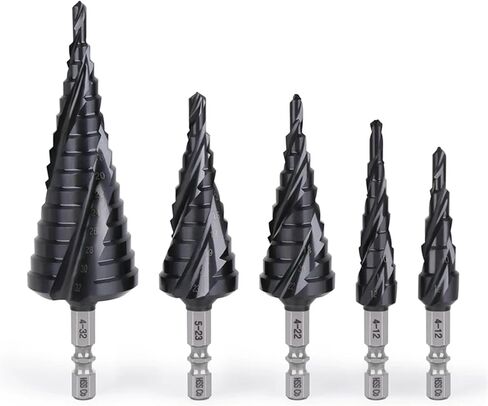 Hex Shank HSS CO M35 حلزوني الأخدود 3 خطوة الحفر خطوة لفتحة فتحة الحديد من الفولاذ المقاوم للصدأ شاهدت 1pcs (4-32 مم) in Saudi Arabia