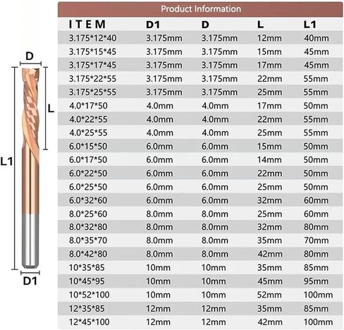 Cut Compression 3.175-12mm Shank Two Flute Spiral Carbide Router Bit Wood 1Pcs(6x22x50mm) in Saudi Arabia