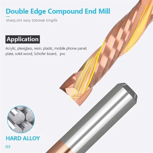 Cut Compression 3.175-12mm Shank Two Flute Spiral Carbide Router Bit Wood 1Pcs(6x22x50mm) in Saudi Arabia