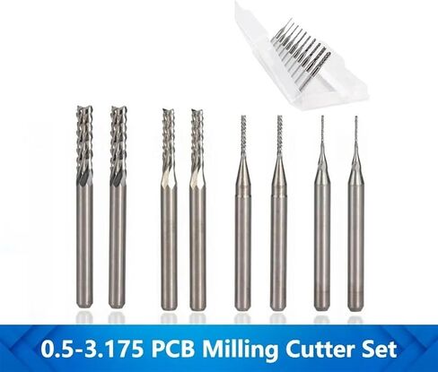10Pcs 0.8-3.175mm Carbide Set 3.175mm Shank Bits Tools(10pcs 1.3-3.175mm) in Saudi Arabia