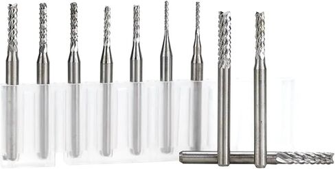 10Pcs 0.8-3.175mm Carbide Set 3.175mm Shank Bits Tools(10pcs 1.3-3.175mm) in Saudi Arabia